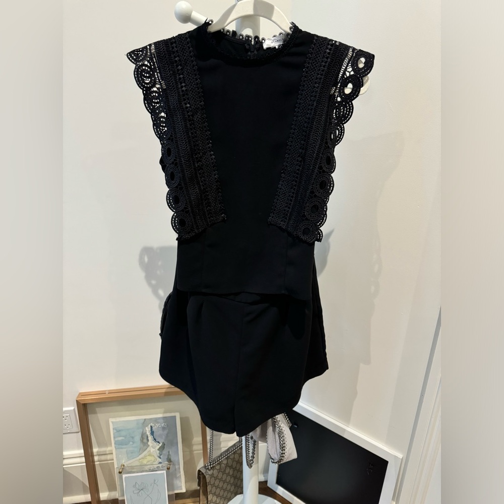Black romper with lace
